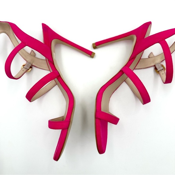 Stuart Weitzman Dazzle Gladiator 100 Sandal Suede Peonia Hot Pink - Picture 9 of 13